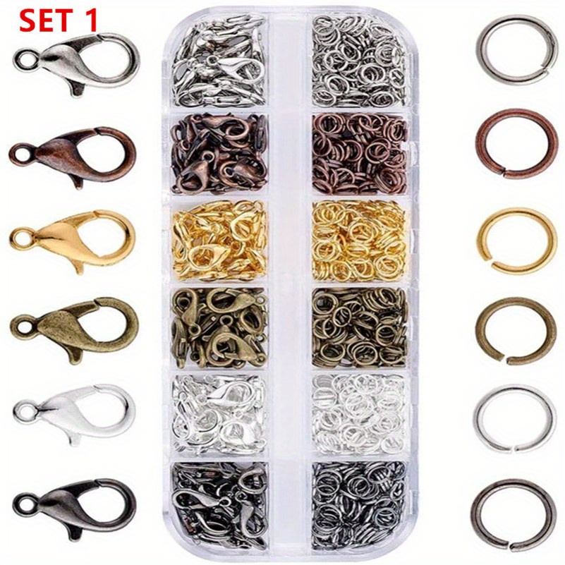 1set lobster clasps jump rings set fit jewelry making bracelets necklaces hooks chain closure findings accessories details 5