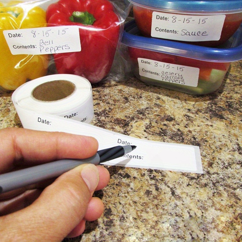 Food Date Labels, Kitchen Food Labels, Food Container Bag Tags, Home