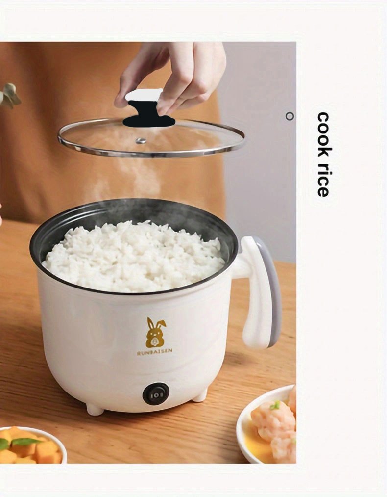 1pc electric rice cooker 1 8l multifunctional non stick cooker electric cooker multifunctional household small pot student dormitory cooking noodles electric hot pot small mini bubble noodle pot small ele details 8