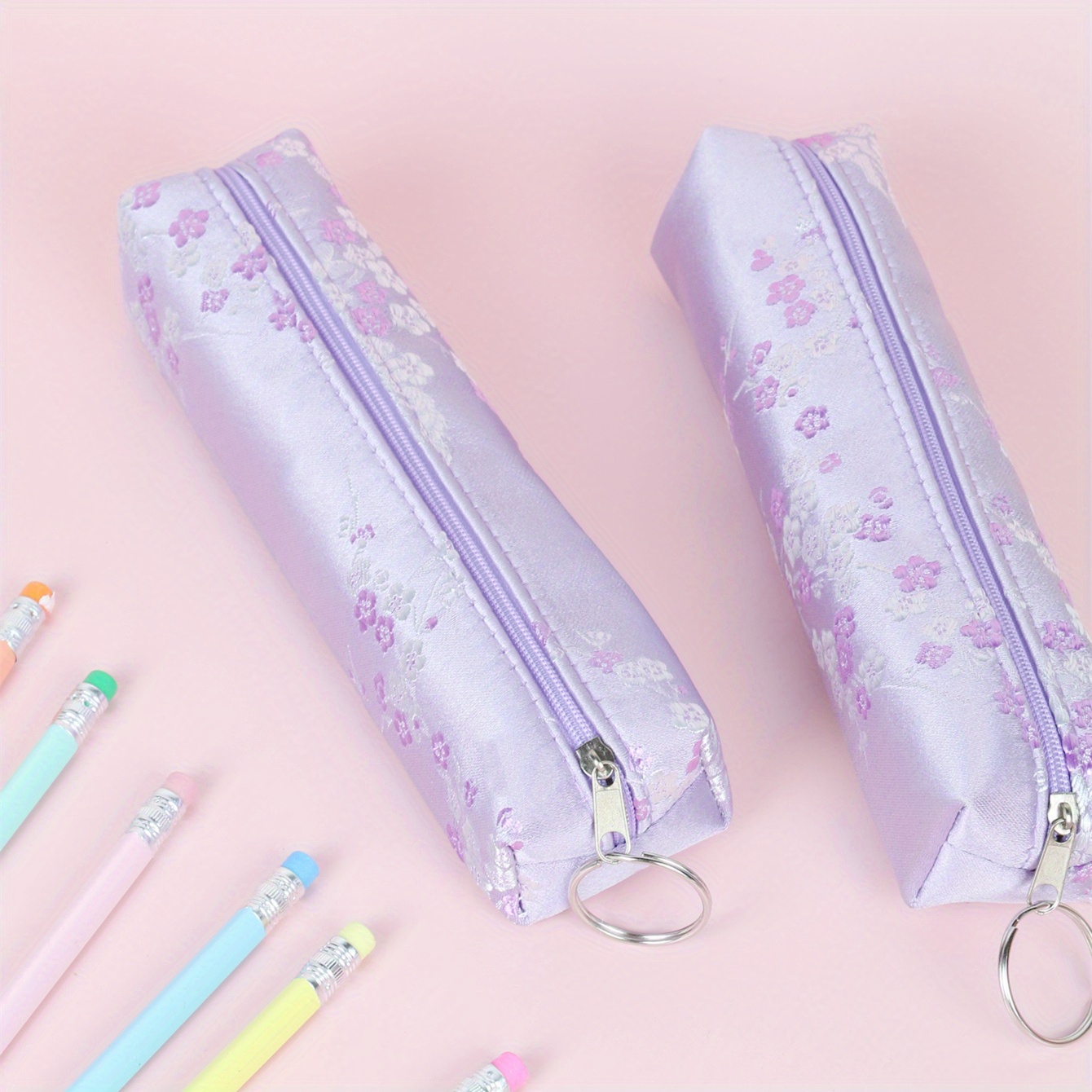 Craft Embroidery Flower Pencil Case Student Stationery - Temu Belgium