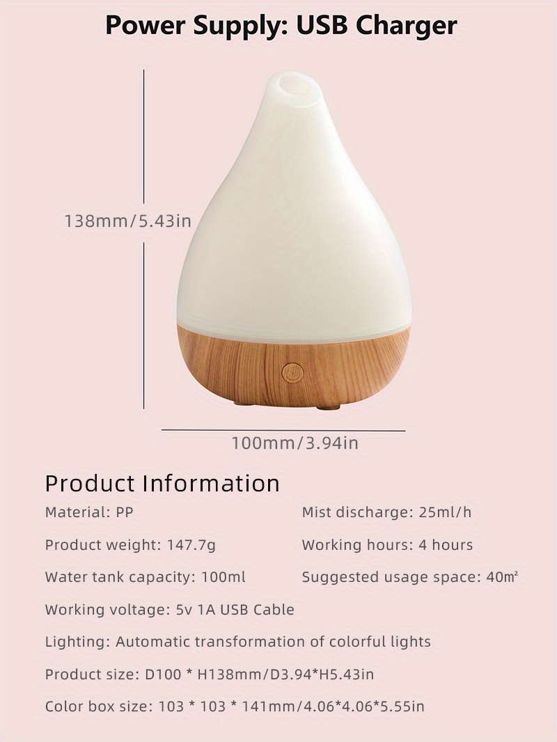 Aroma Diffuser, Humidifier & Lamp- Wooden Design — Yegi Beauty