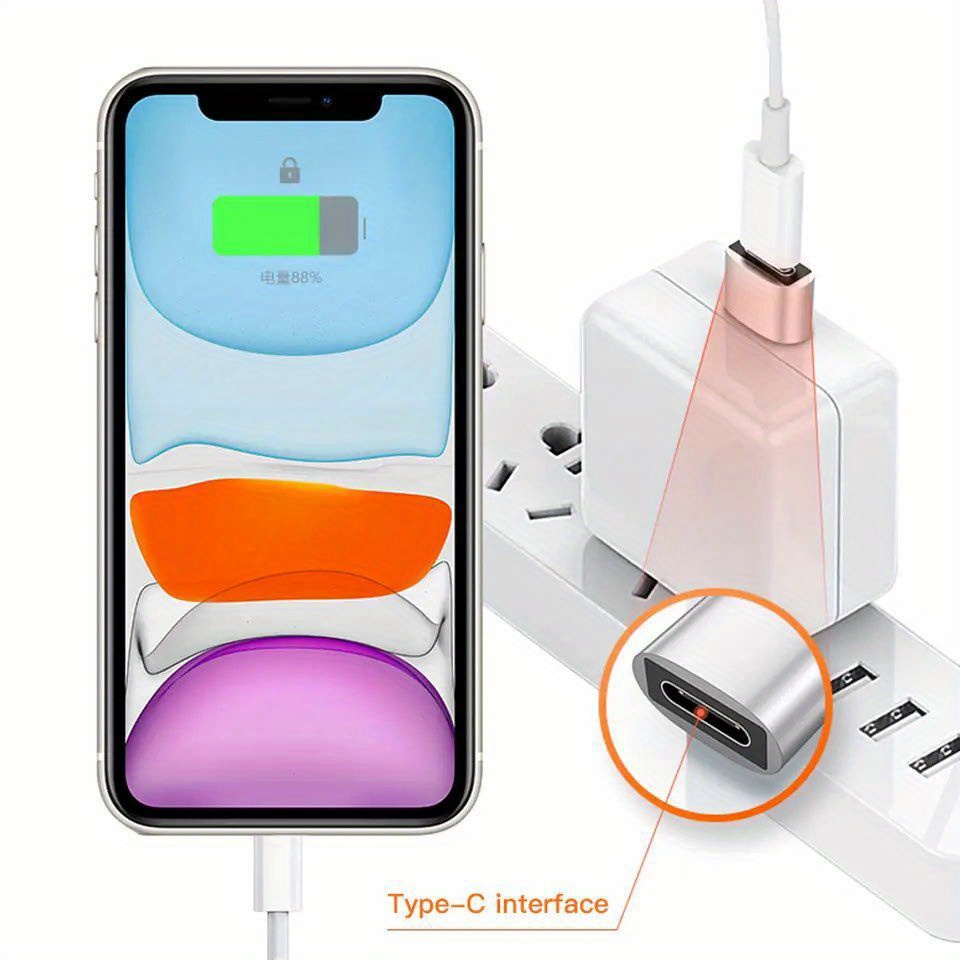 2pcs usb otg a male to type c female adapter converter for iphone 14 13 12 11 pro max for airpods 3 type c cable data charger adapter gift for birthday easter boy girlfriend details 2