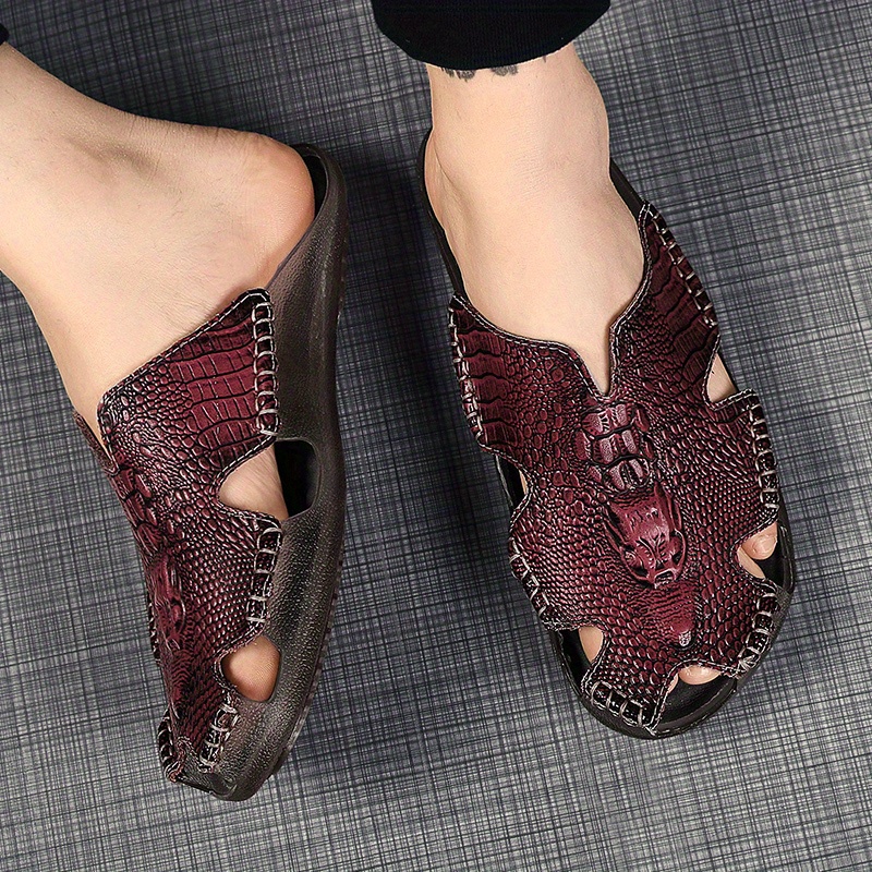 Mens burgundy online slippers