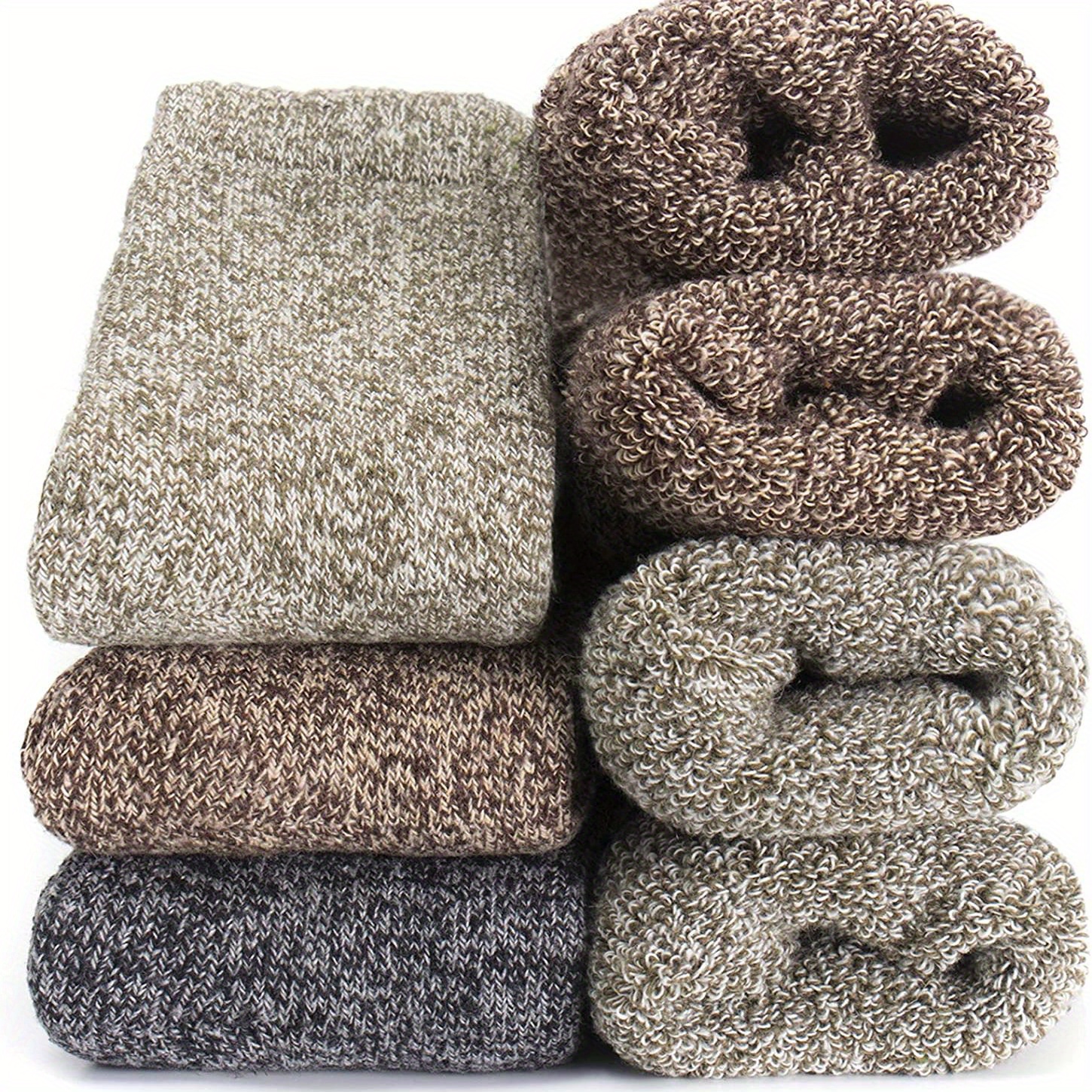 3 Pairs Of Extra Thick, Soft, And Warm Wool Socks
