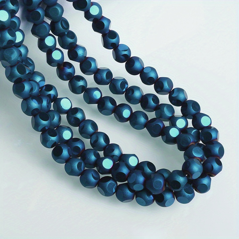 Crystal Beads 8mm Beads for Jewelry Making Bulk 180 pcs Navy Blue Roundelle