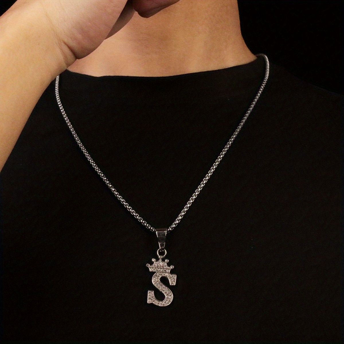 Nouveau Luxe Cuivre Zircon A-z Couronne Alphabet Pendentif Chaîne Collier  Hip-hop Style Mode Homme Nom Initial Bijoux - Bijoux Et Accessoires - Temu  France