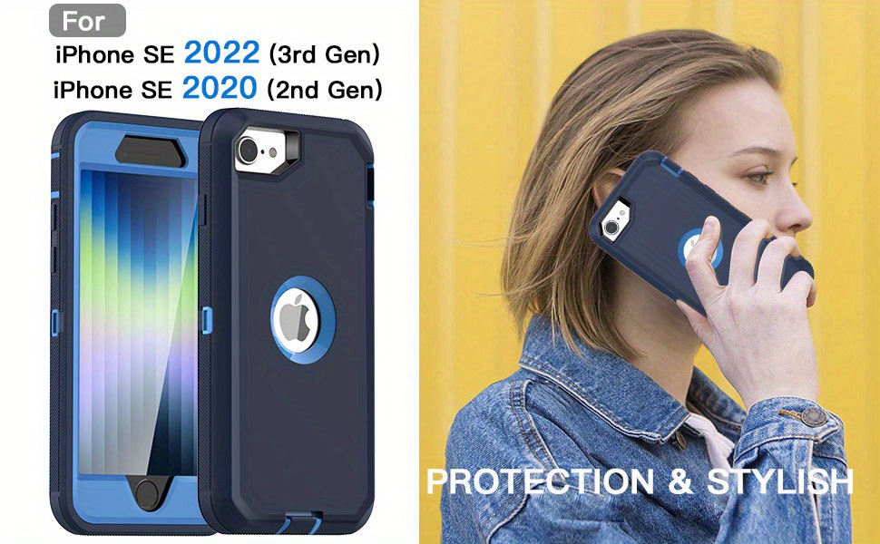 Miracase Funda para iPhone SE 2020/iPhone 8 con protector de pantalla de  vidrio integrado, carcasa protectora transparente resistente de cuerpo