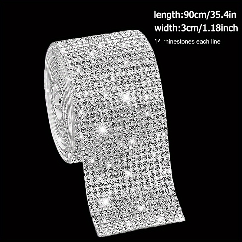 Self Adhesive Crystal Rhinestone Sticker Diamond Ribbon Diy - Temu