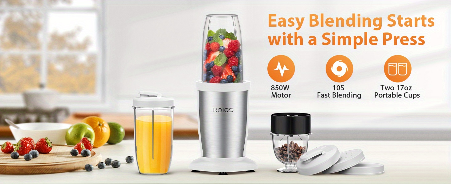 Koios Bullet Personal Blender For Shakes And Smoothies, Protein Drinks, Portable  Blender For Kitchen With Ultra Smooth 6-edge Blade, Coffee Grinder For  Beans, Nuts, Spices - Temu
