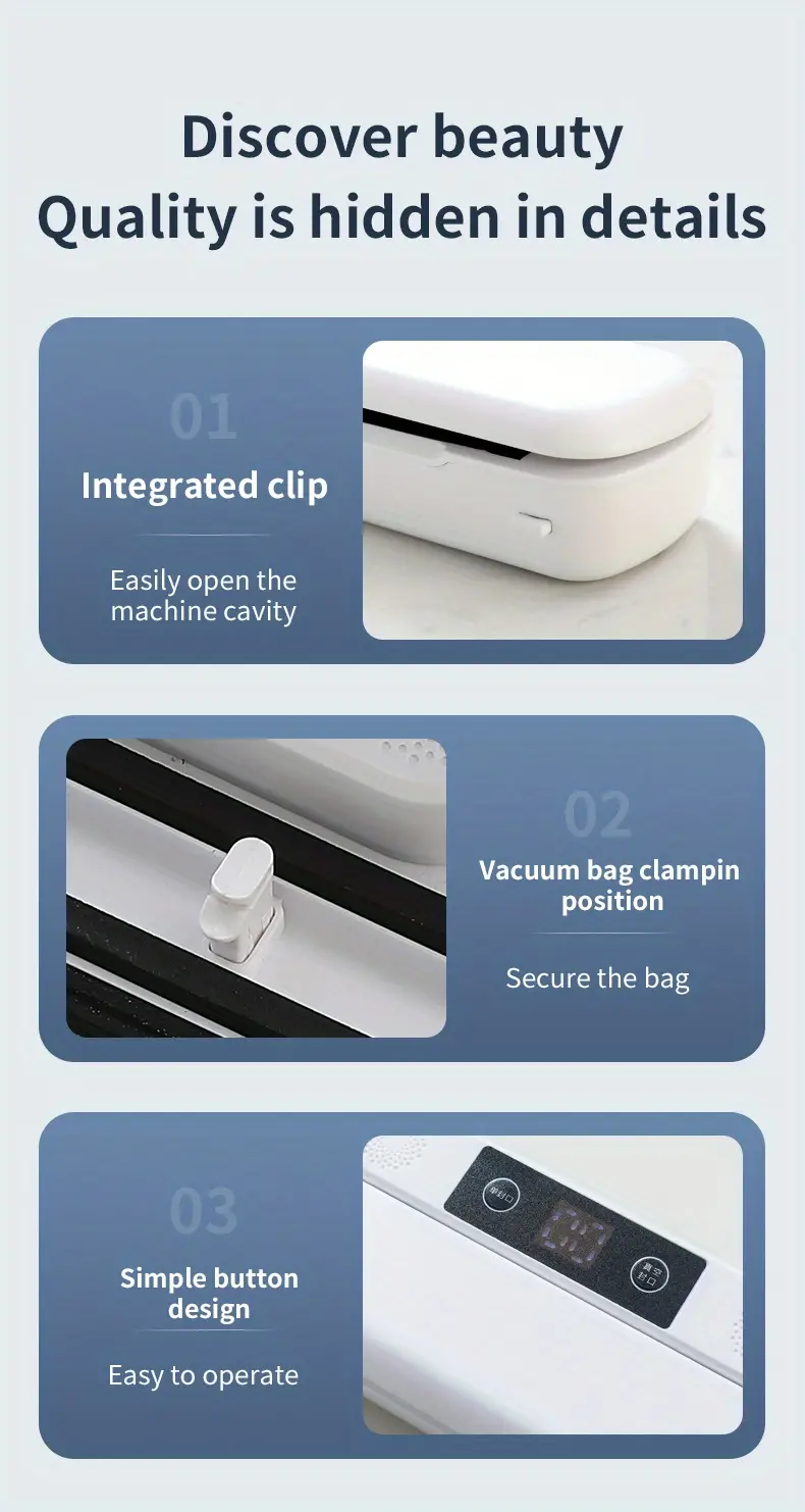 1pc vacuum sealer automatic food sealer vacuum sealer bags for food food sealer vacuum sealer handheld vacuum sealer details 15