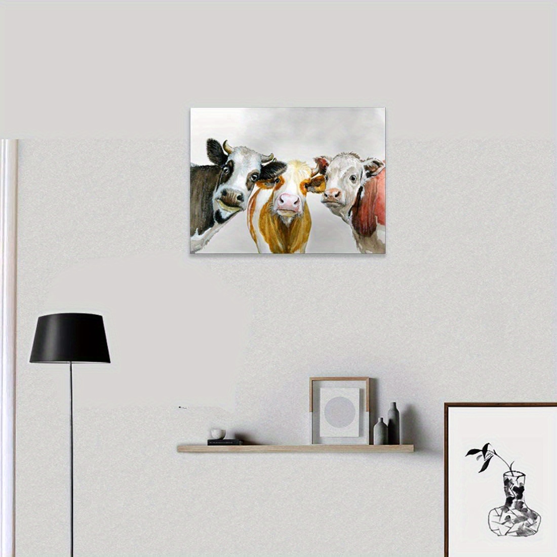 Rustic Cow Wall Decor Funny Farm Animal Canvas Painting Home - Temu