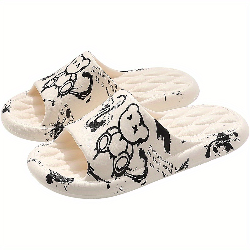 Print Cartoon Animal Eva Men Slippers Summer Thick Platform Soft Heel  Non-slip Sole Home Indoor Man Bathroom Slides - Temu