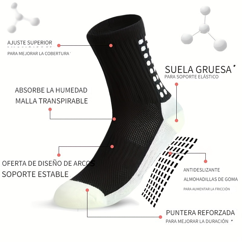 Calcetines Antideslizantes Tipo Trusox 3 Pares En 3 Colores