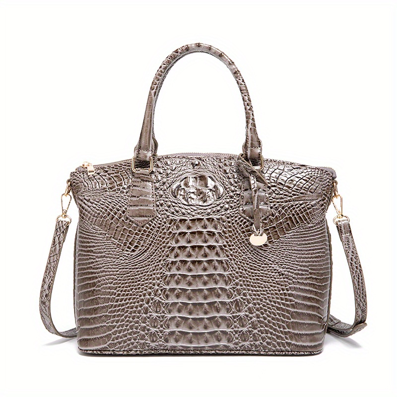Crocodile Embossed Handbags For Women, Fashion Leather Crossbody Bag,  Elegant Office Satchel Purses - Temu Philippines