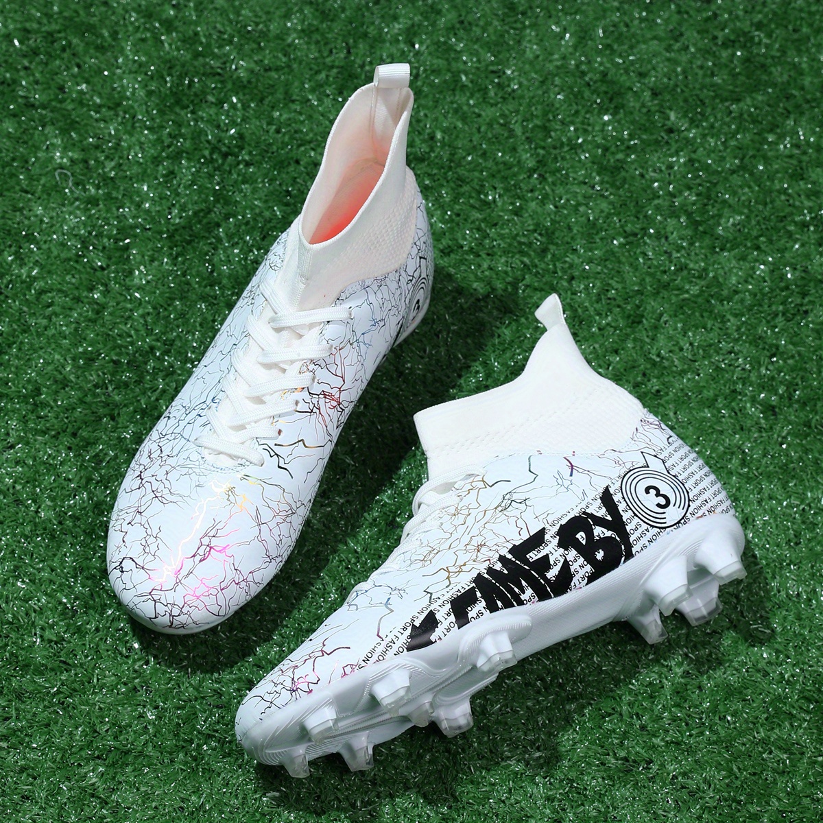 LEOCI Football Shoes Kid's Anti-Slip Soccer Boots Toddler Outdoor