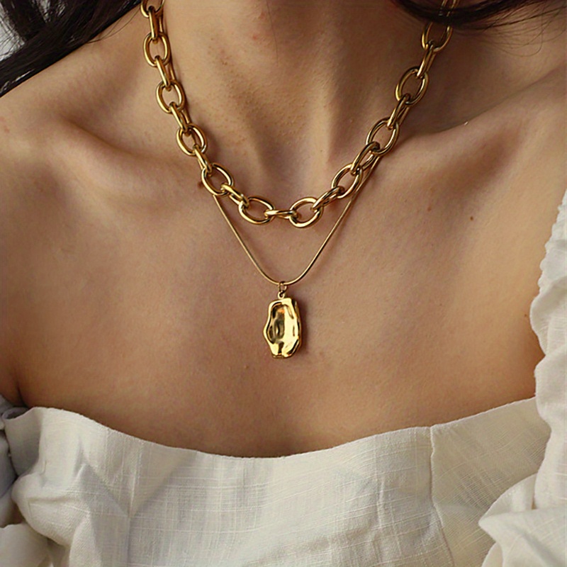 Multilayer Rose Disc Angel Pendant Necklace