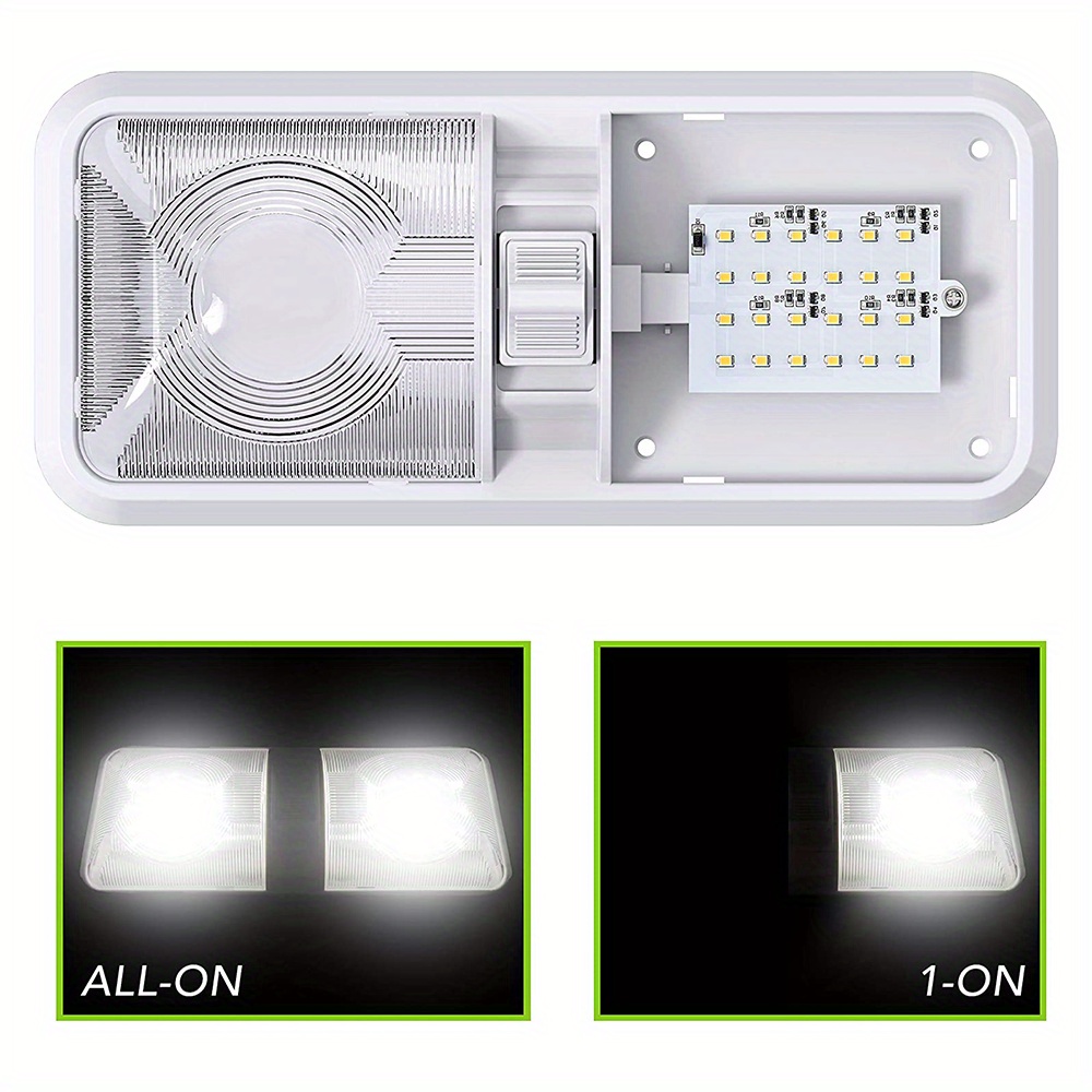 Brighten Rv Led Ceiling Double Dome Light Fixture / Switch - Temu