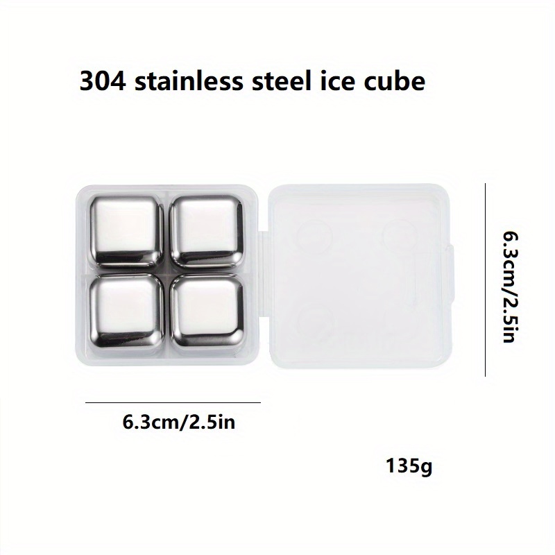 Cubo de hielo de acero inoxidable 304, cubo de hielo de metal de grano de  hielo, clip de hielo reciclable, sarro de hielo (OneColor 6)