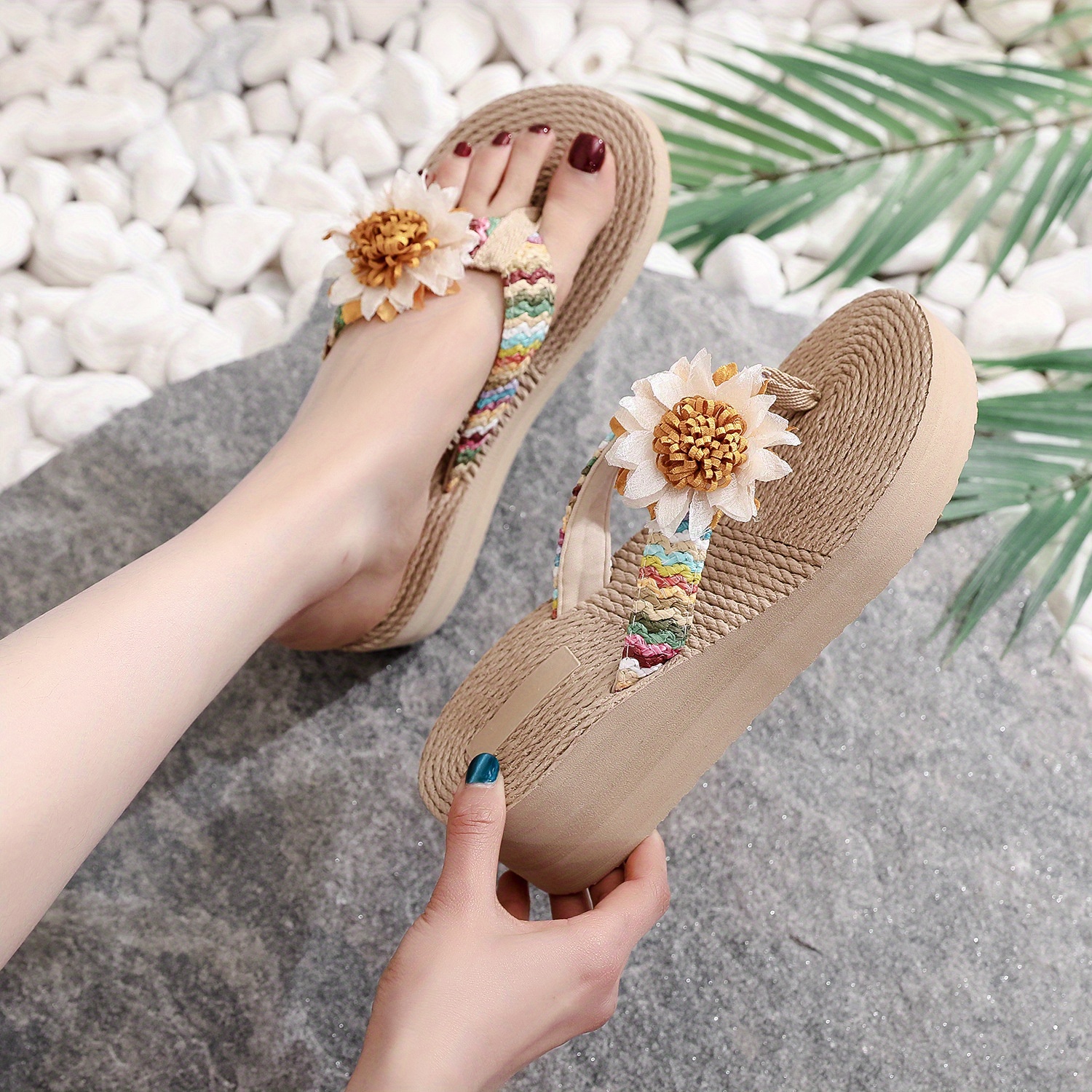 Sandalias de mujer con flores new arrivals