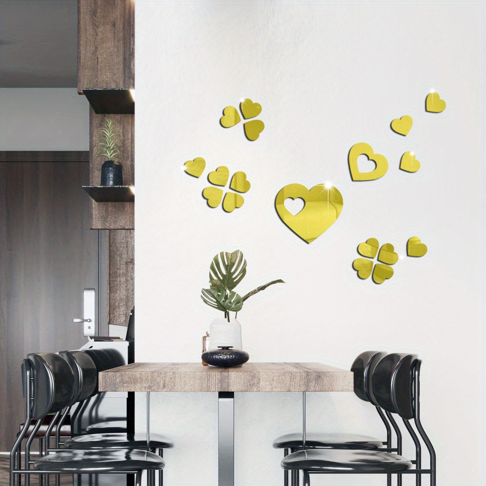 1pc Pegatina Pared Espejo Decorativo Amor Romántico En Forma - Temu