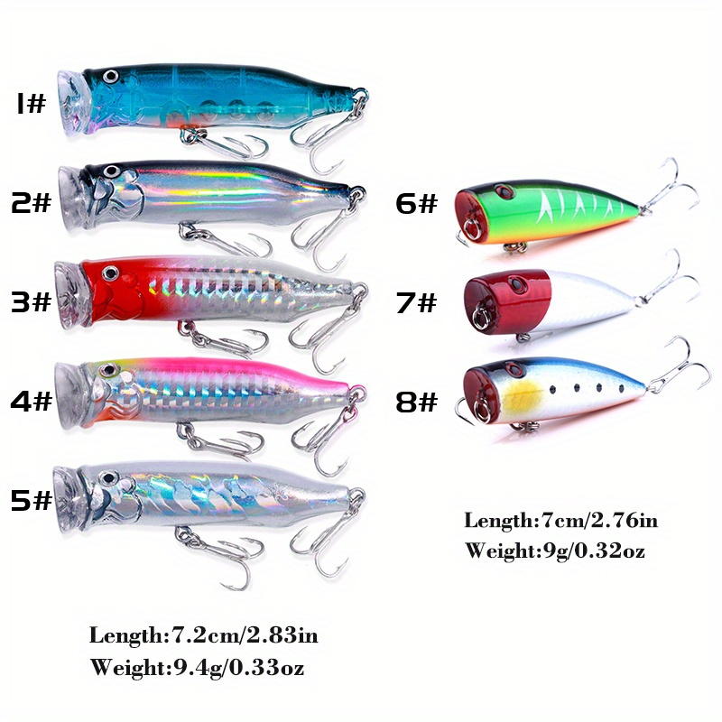 Popper Fishing Lures Set: Artificial Bionic Wobblers Hard - Temu