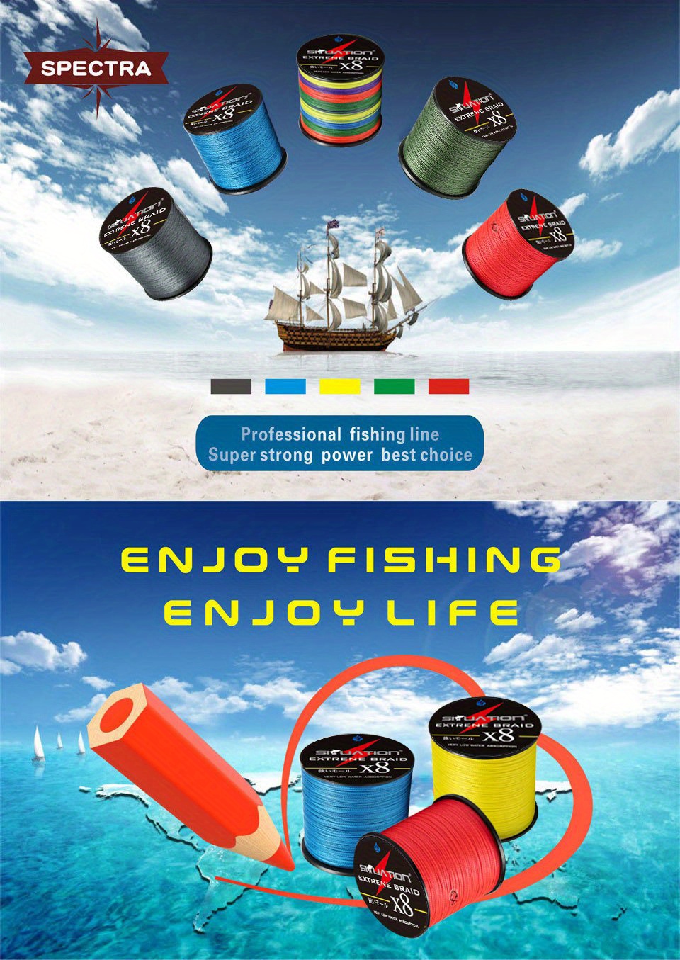 Super Strong 8 Strand Braided Fishing Line 500m Multi Color PE Bulk Braided Fishing  Line From Japan Available In 10LB To 100LB From Ai826, $35.58