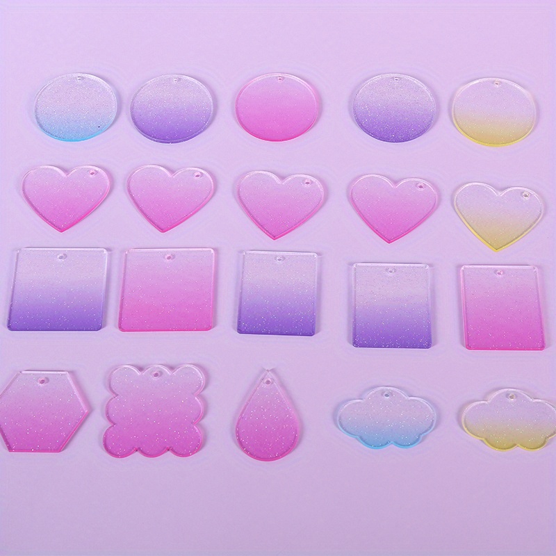 Rainbow Glitter Acrylic Keychains Perfect Diy Crafting Temu New Zealand