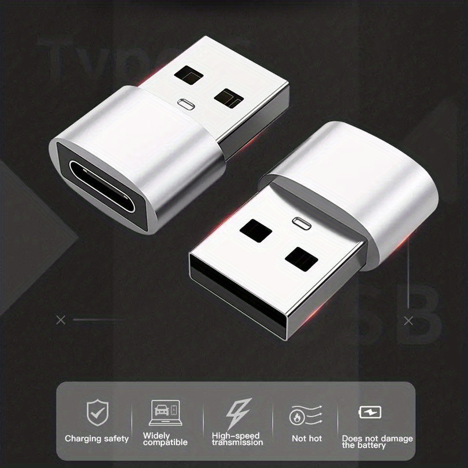 2pcs usb otg a male to type c female adapter converter for iphone 14 13 12 11 pro max for airpods 3 type c cable data charger adapter gift for birthday easter boy girlfriend details 6