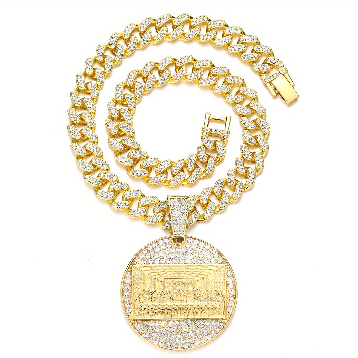 Last Supper Pendant Necklace with Cuban Link Chain