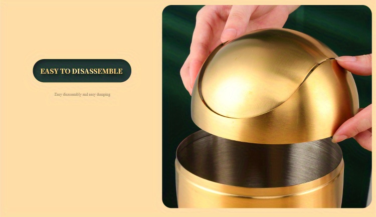 new egg shaped trash can silver golden   color stainless steel multi color tableware small trash can details 6