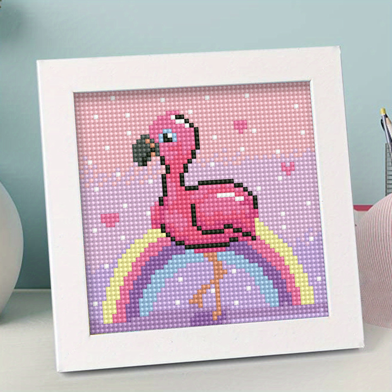 Home Animal Pink Flamingo New Arrival 5d Diamond Painting Cross Ctitch Kit  Wall Sticker Mosaic Diamond Embroidery Painting