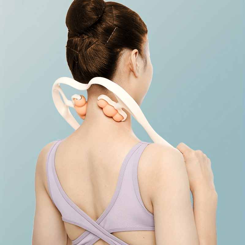 Deep Tissue Neck Roller Massager With 6 Wheels - Handheld Shoulder