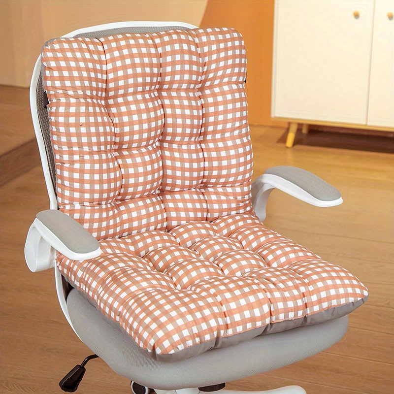 Soft And Cute Girl Plaid Cushion Office Chair Cushion - Temu