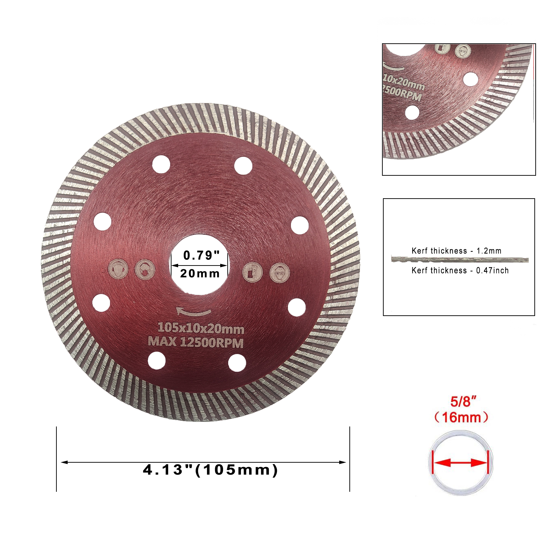 1pc 4 13inch 105mm Diamond Saw Blade Tile Blades Cutting Disc Wheel For