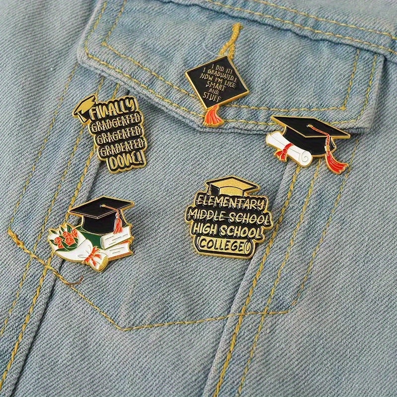 Graduation Enamel Brooch Pin Funny Bachelor Metal Brooch Lapel Pin