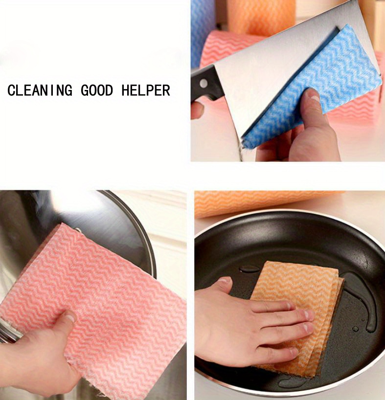 Disposable Cleaning Cloth, Kitchen Non-woven Fabric Wash-free Lazy Rag,  Free Cutting, Disposable Dish Cloth, Dishwashing Towel, Home Kitchen  Supplies - Temu