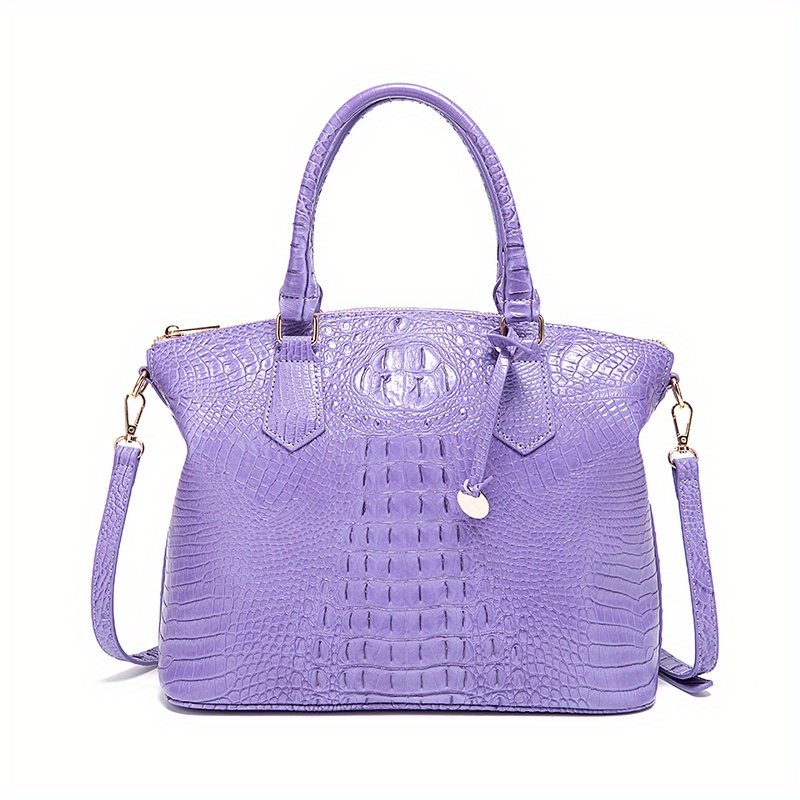 Crocodile Embossed Tote Bag, Ombre Color Handbag, Women's Leather Satchel  Purse - Temu Philippines