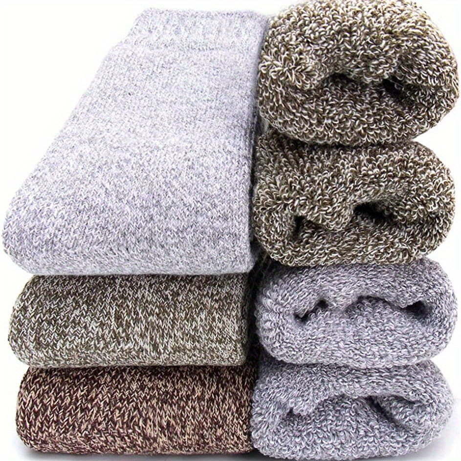 3 Pairs Of Extra Thick Solid Color Warm Velvet Socks