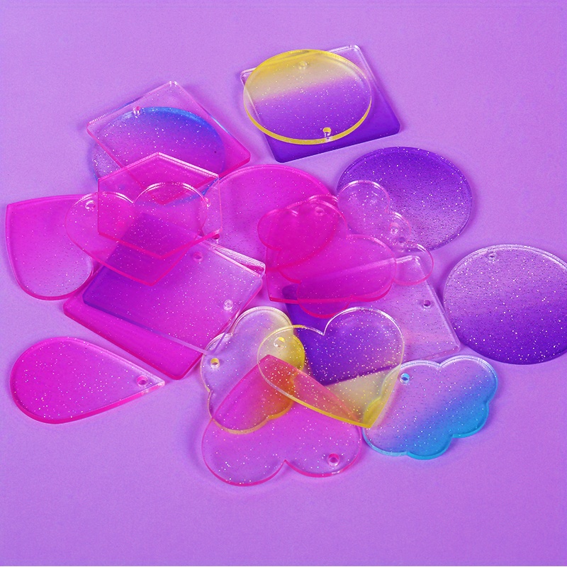 Rainbow Glitter Acrylic Keychains Perfect Diy Crafting Temu New Zealand