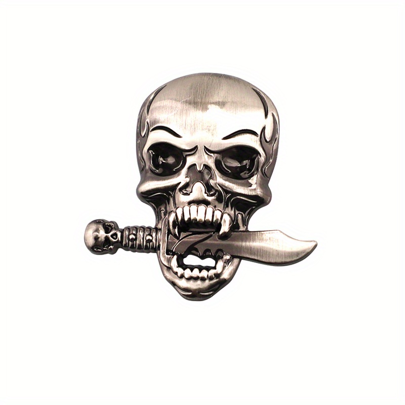 3D Metal Skeleton Skull Decal Sticker Badge Emblem Trunk Decor Car  Accessories