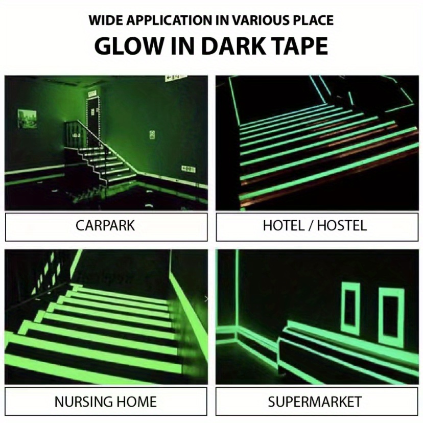 Luminous Tape Fluorescent Tape Green Warning Ground Light Temu 4007