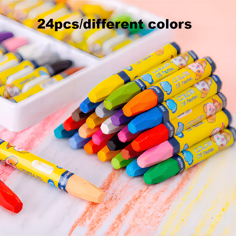 24/36/48 Color Crayon Acrylic Heavy Oily Oil Painting Stick Colorful Child  Crayon Kit Brushes Crayons Art