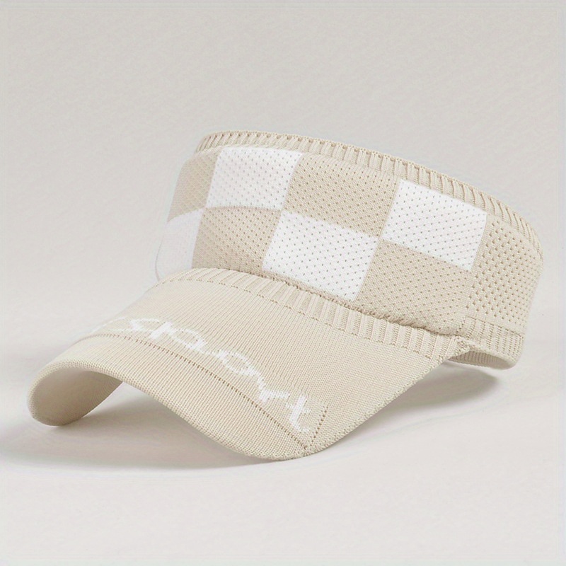 1 Pc Womens Plaid Sun Visor Hat Breathable Protective Outdoor