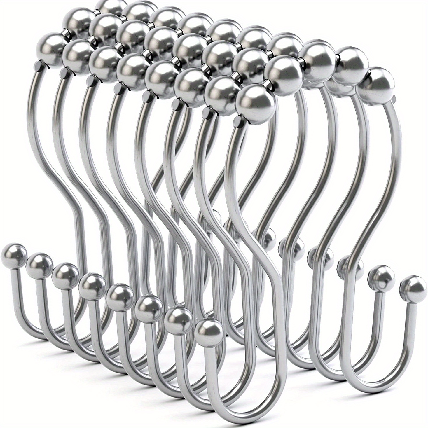 Rustproof Stainless Steel S Shape Shower Curtain Hooks Rings - Temu Canada