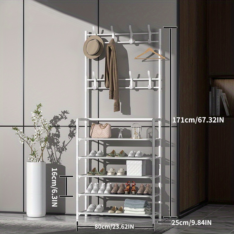 Multi layer Coat Rack With Shoe Storage Bench Freestanding - Temu