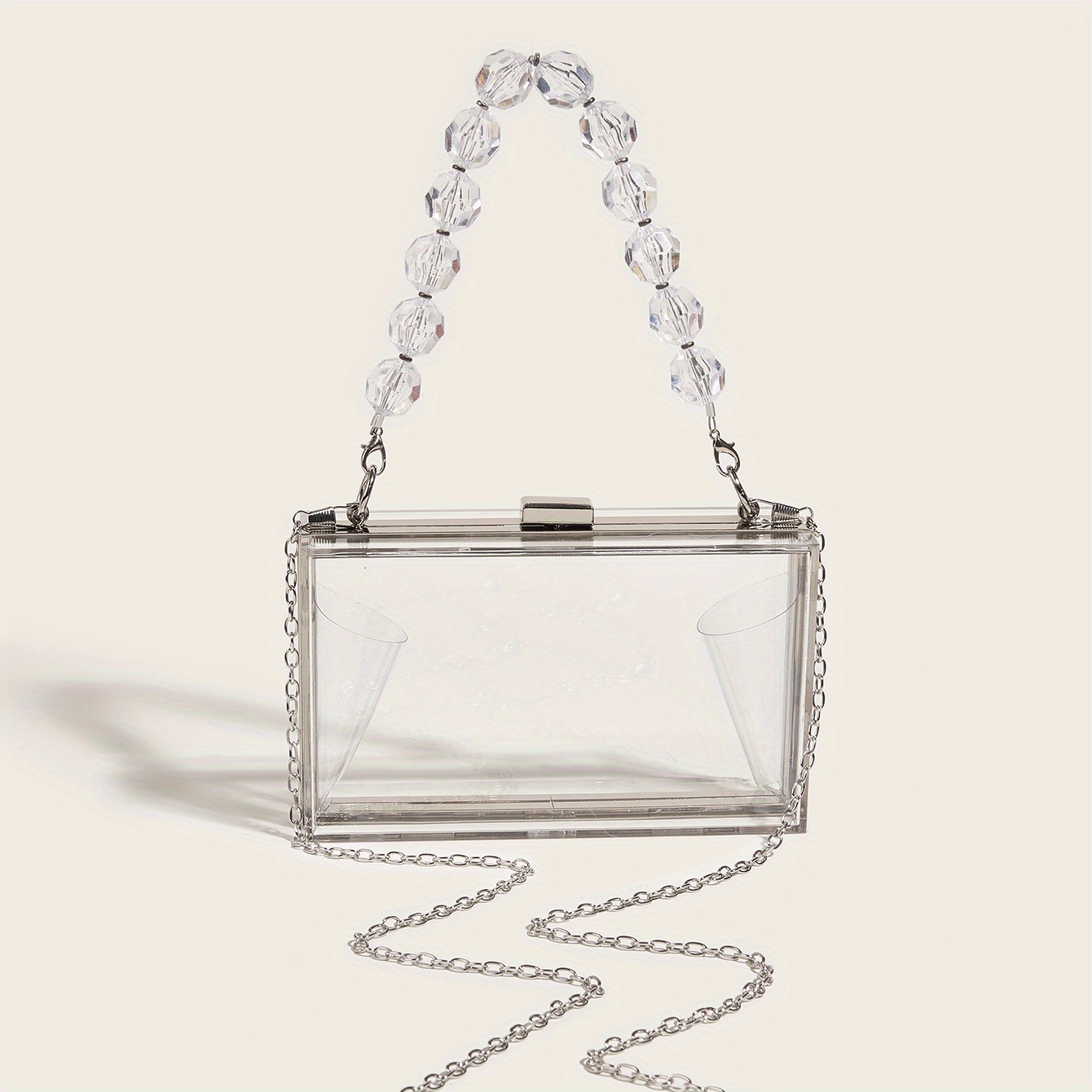 Wholesale Transparent clear acrylic square box clutch purse bag