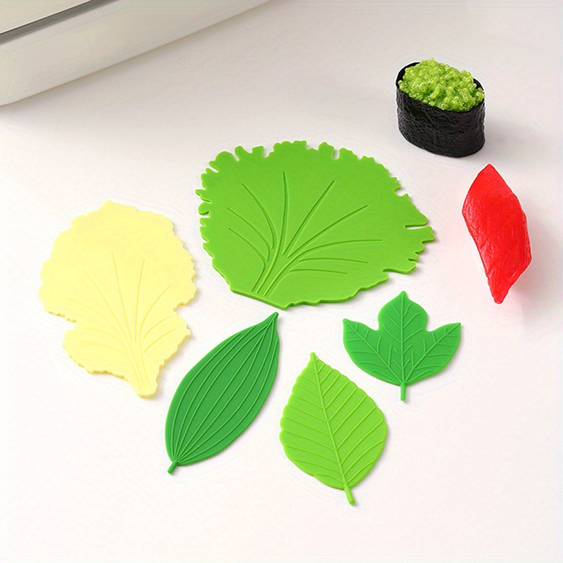 Leaf Bento Dish Cup Lunch Separator Sushi Rice Ball Mat Decor