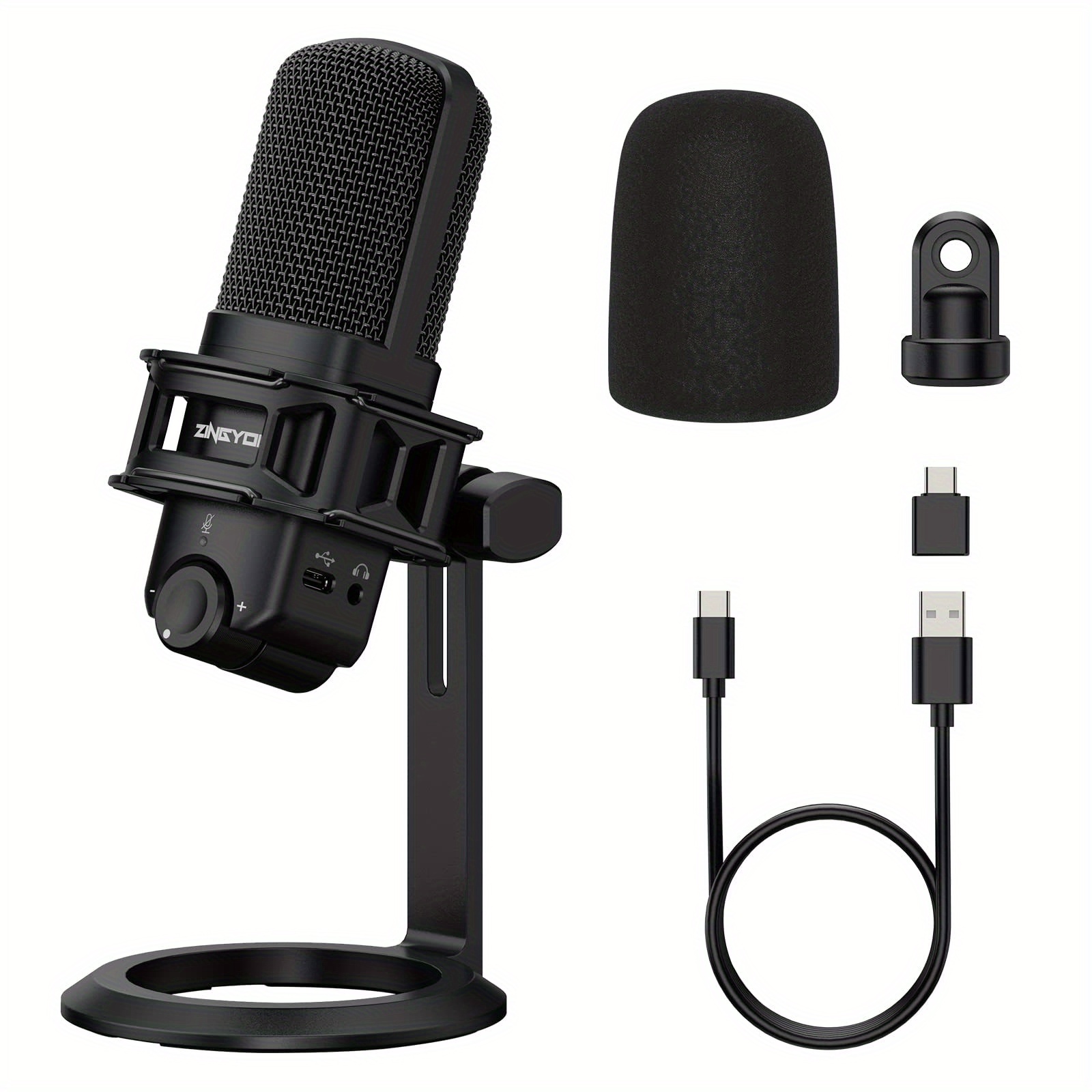 Usb Microphone For Computer Zingyou Condenser Desktop Mic Plug Play