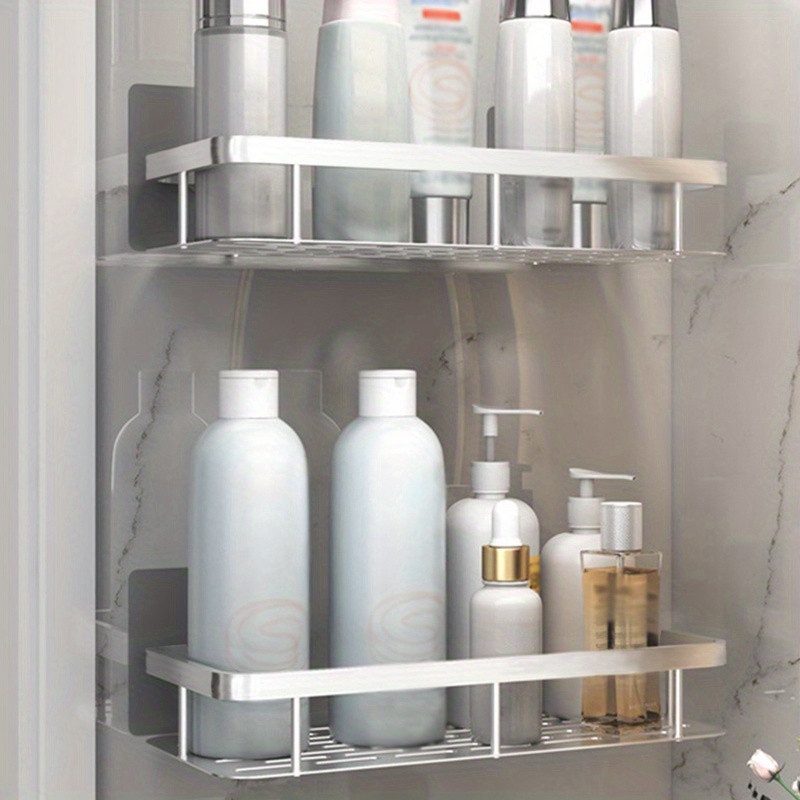 Shower Caddy Shelf, Bathroom Shower Rack, Stainless Steel Suction Cup  Toilet Rack, Toilet Organizer Rack