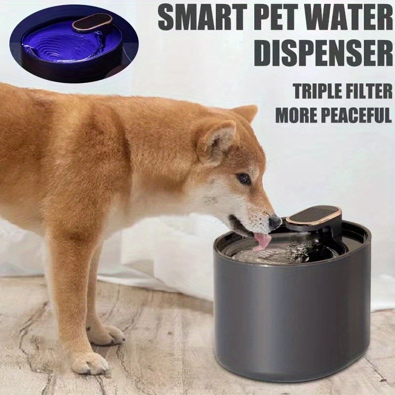 Dog Water Fountain Led Auto Filter Usb Electric Mute Pets Temu